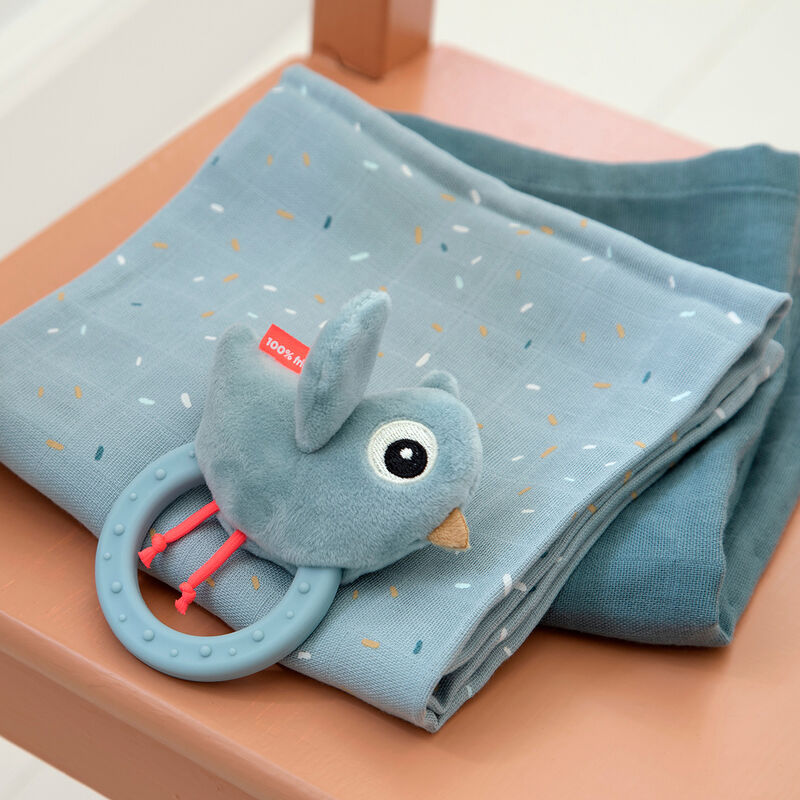 Done By Deer - Sensory Rattle With Teether - Birdee