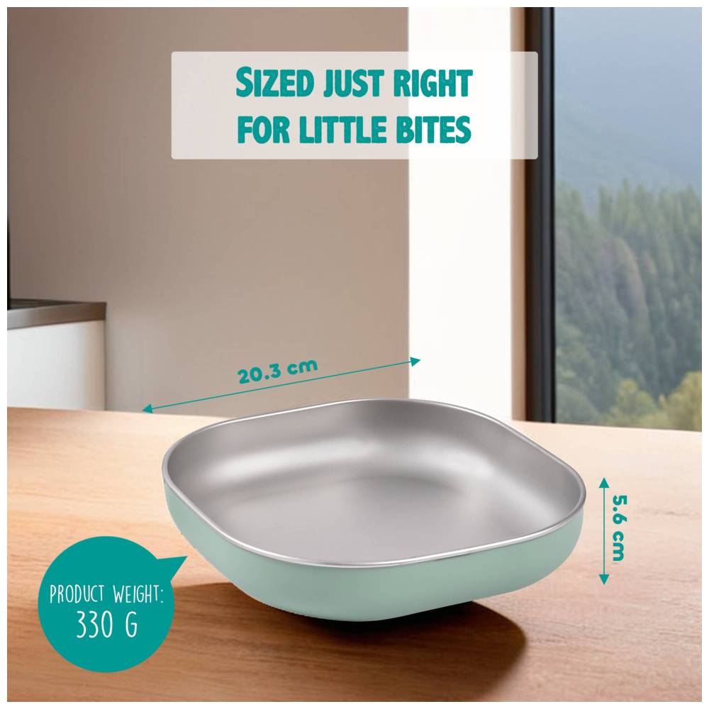 Beaba - Stainless Steel Meal Set - Sage Green - 3 Pcs