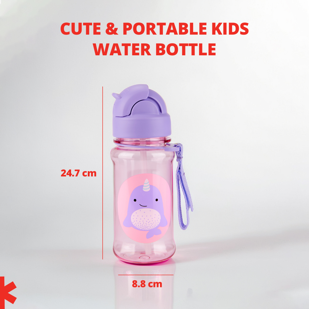 Skiphop - Zoo Tritan Kids Straw Bottle - Narwhal - 355ml