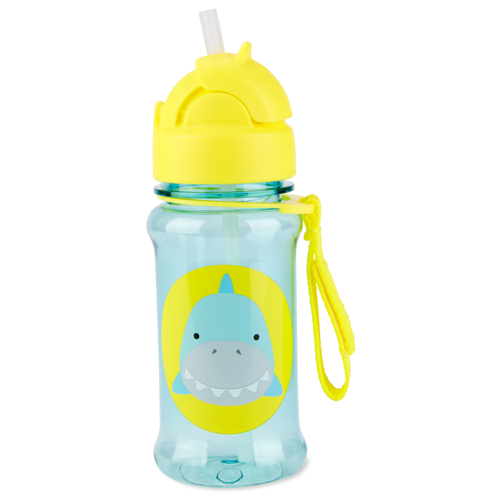 Skiphop - Zoo Tritan Kids Straw Bottle - Shark - 355ml