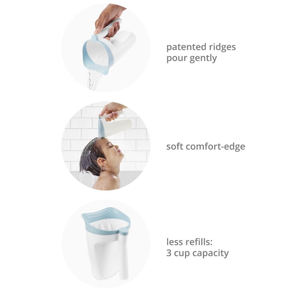 Skip Hop - Baby Bath Rinse Cup Tear Free Wave Waterfall Rinser - White