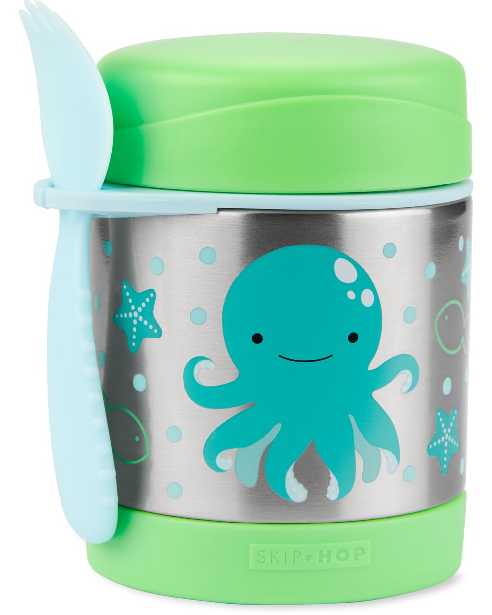 SkipHop - Zoo Stainless Steel Food Jar With Spork - Octopus - 325 ml