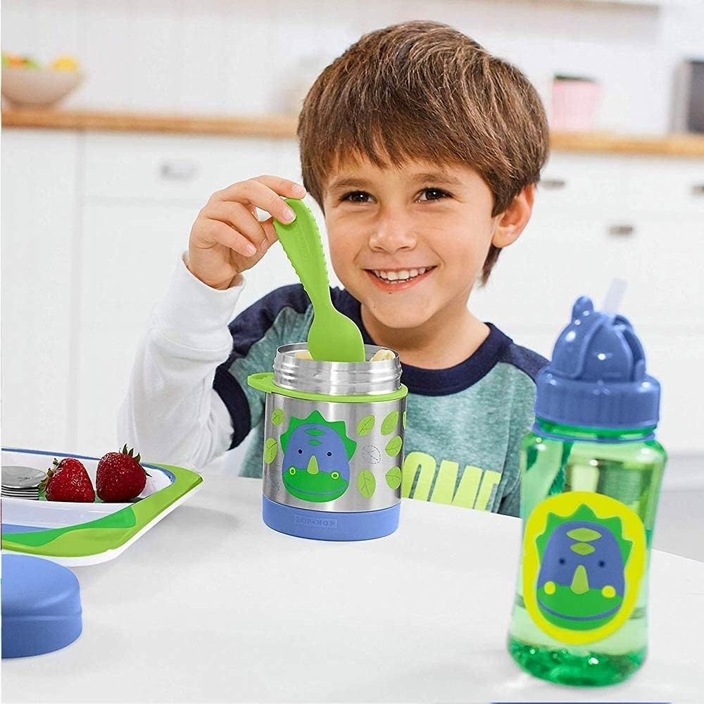 SkipHop - Zoo Stainless Steel Food Jar With Spork - Octopus - 325 ml