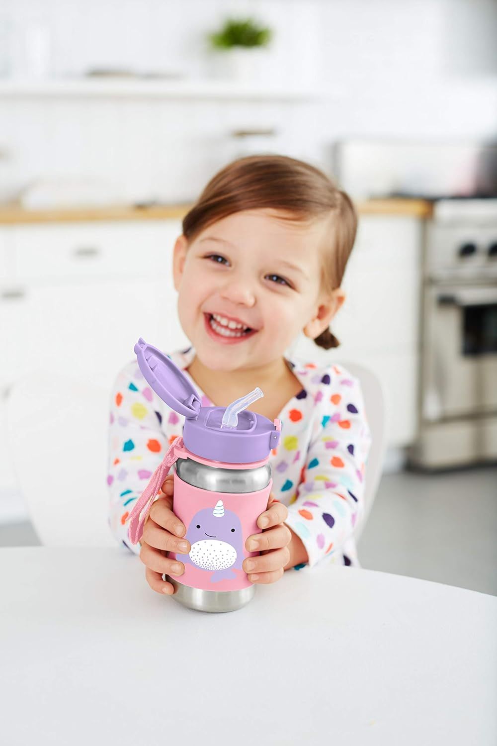 SkipHop - Wander Stainless Steel Straw Bottle - Bugs - 450ml