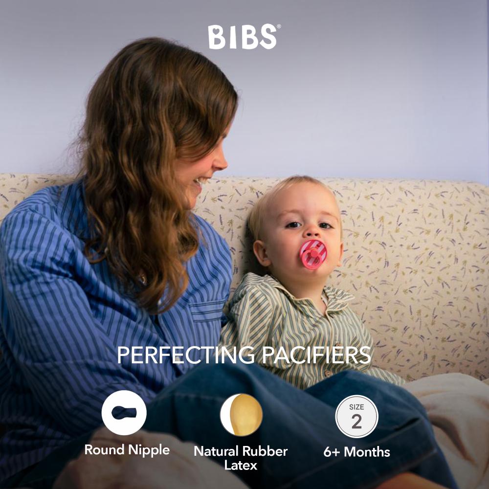 بايبس - مجموعة لهاية لاتكس مستديرة ملونة من قطعتين مقاس 2 - مرجاني وردي فاتح