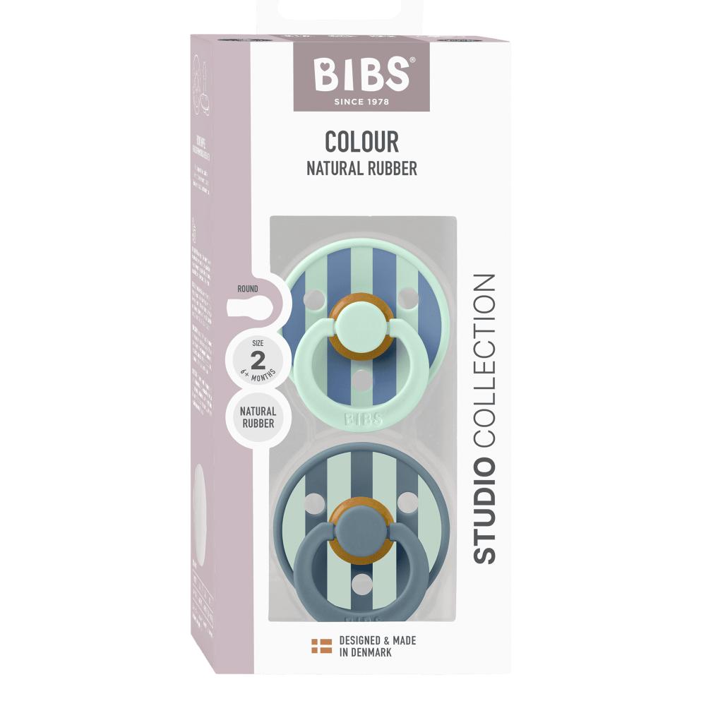 بايبس - مجموعة لهاية لاتكس مستديرة ملونة من قطعتين مقاس 2 - بنزين نعناع شمالي