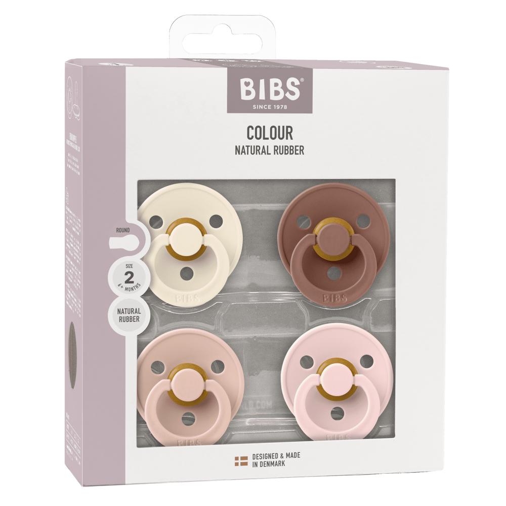 بيبز - مجموعة لهايات كولور لاتكس دائرية - عدد 4 - حجم 2 - عاجي ووردي خدود وودتشاك