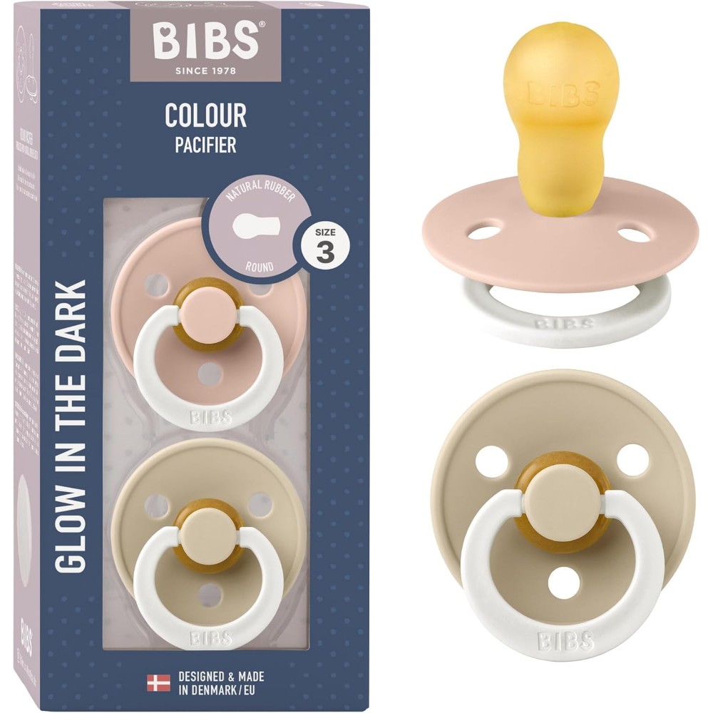 Bibs - Colour Glow Pacifier - Blush/Vanilla - Size 3 - 2pcs