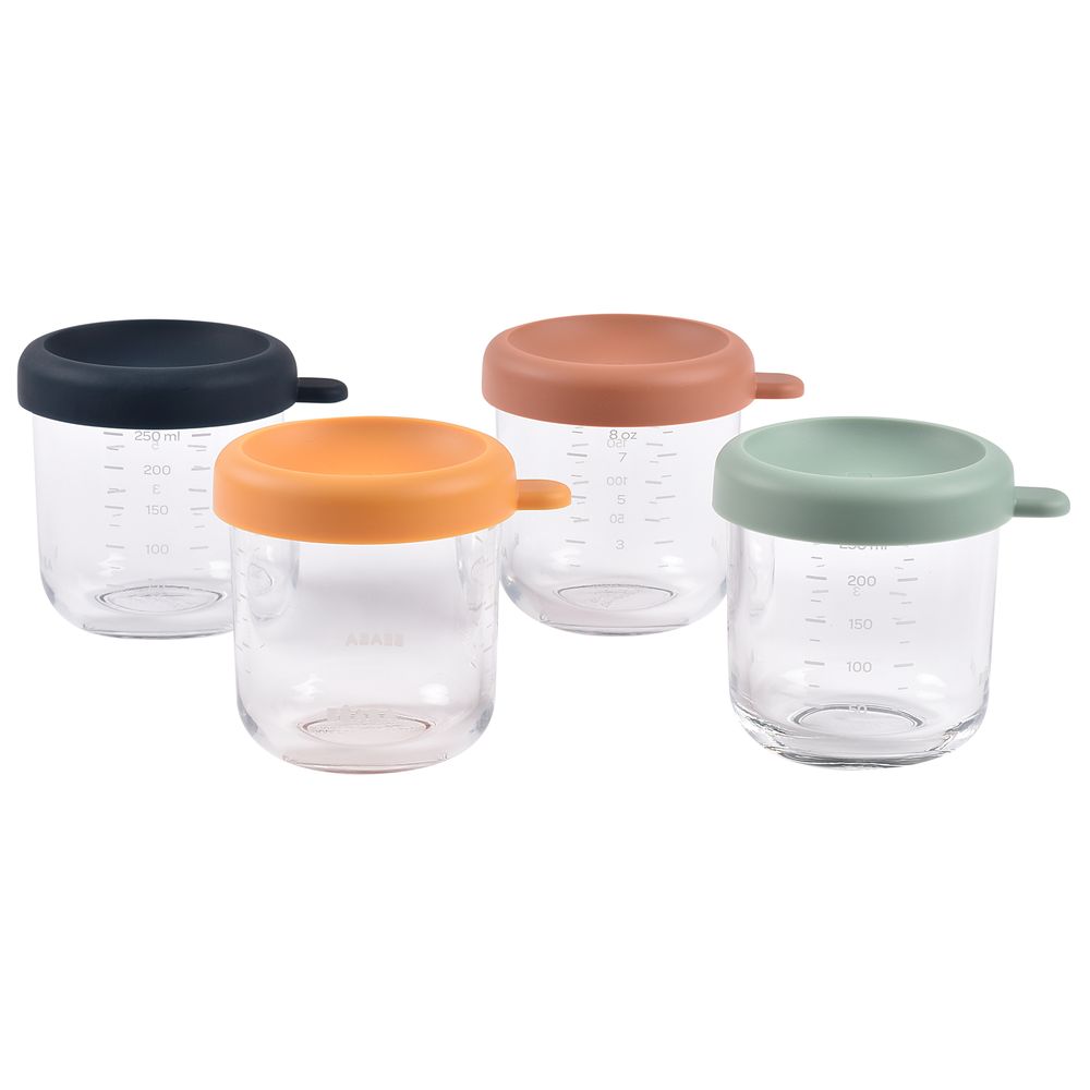 Beaba - Conservative Glass Food Containers - Sunrise - 250 ml - 4pcs