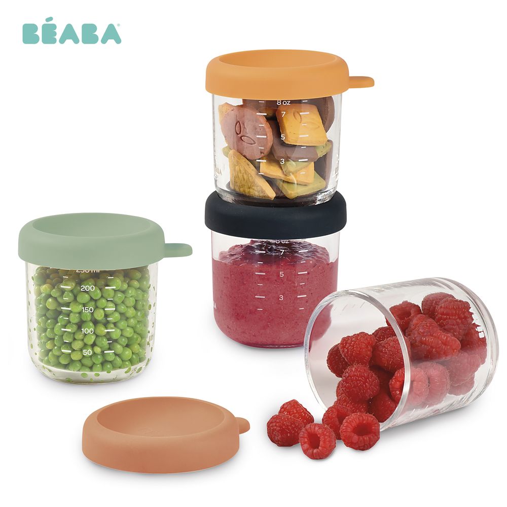 Beaba - Conservative Glass Food Containers - Sunrise - 250 ml - 4pcs
