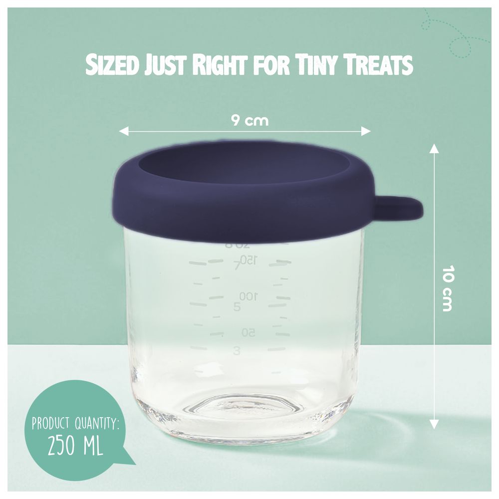 Beaba Conservative Glass Food Containers - Night Blue/Honey - 250 ml - 2pcs