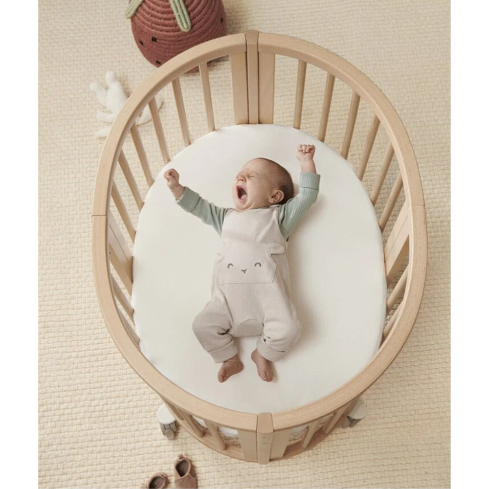 ستوك - سرير ميني سلايبي مع فرشة وغطاء - طبيعي / أبيض