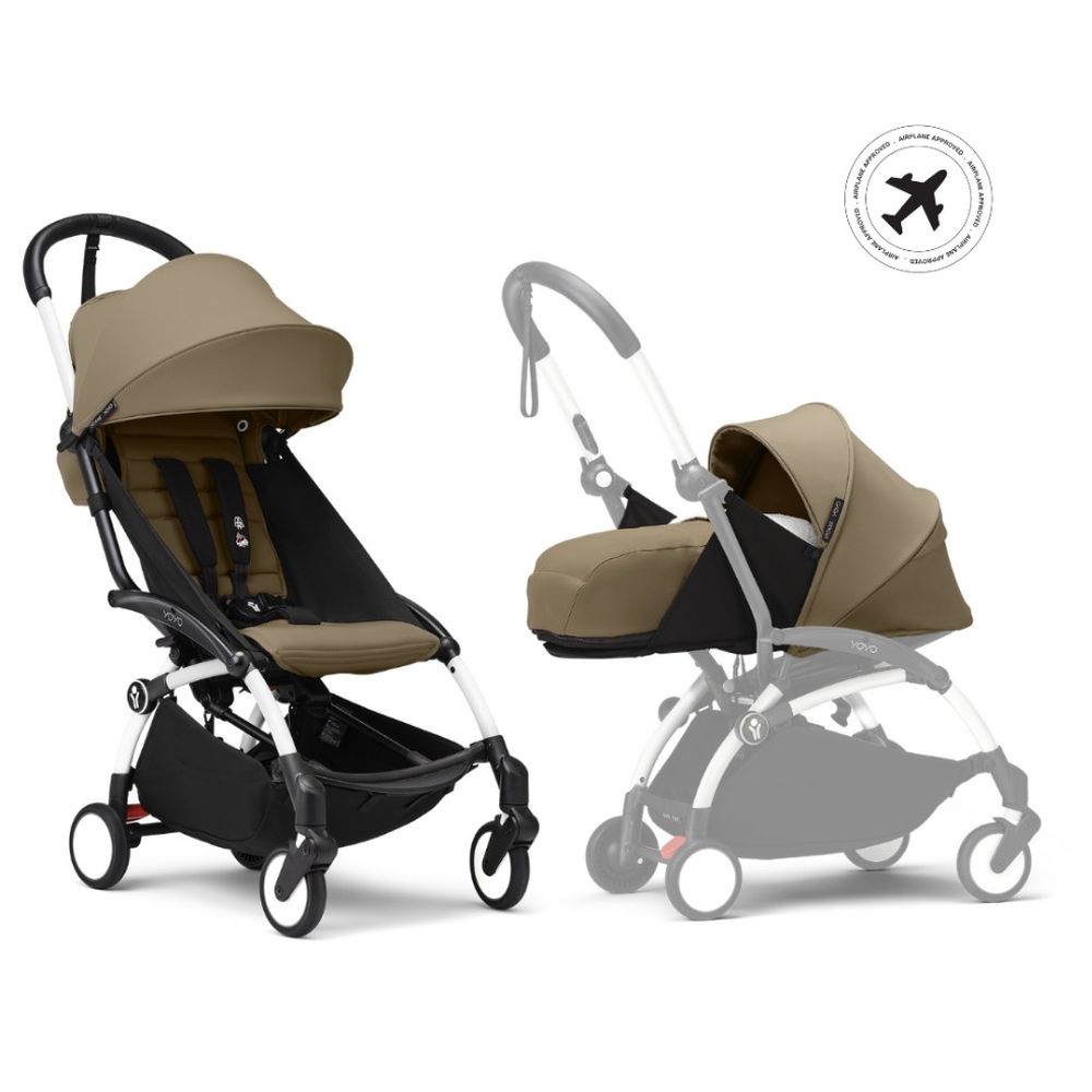 Stokke - YOYO3 Full Stroller with Frame, 0+ Newborn and 6+ Color Pack - White Base