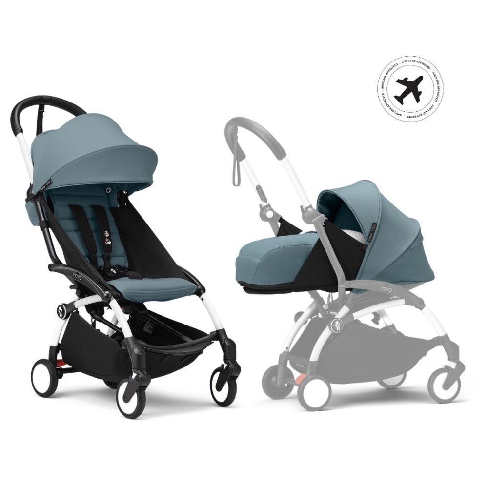 Stokke - YOYO3 Full Stroller with Frame, 0+ Newborn and 6+ Color Pack - White Base