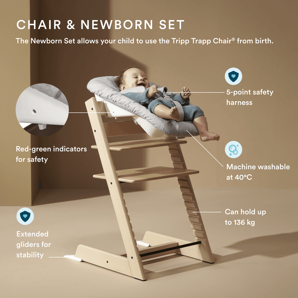 Stokke - Tripp Trapp Chair + Baby & Newborn Set Bundle