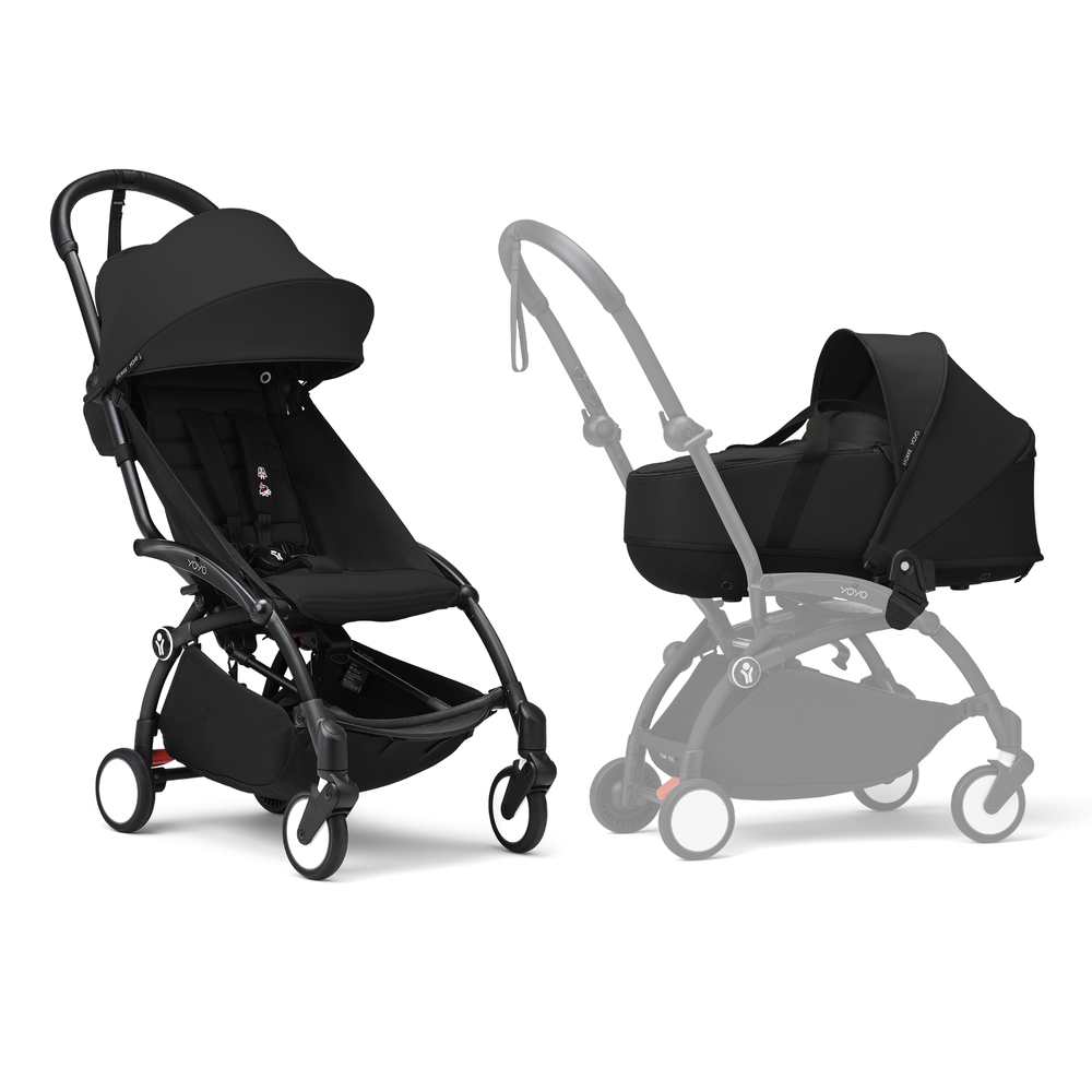 Stokke - Yoyo3 Stroller Frame With Newborn & 6 Plus Color Pack Bundle - Multicolor