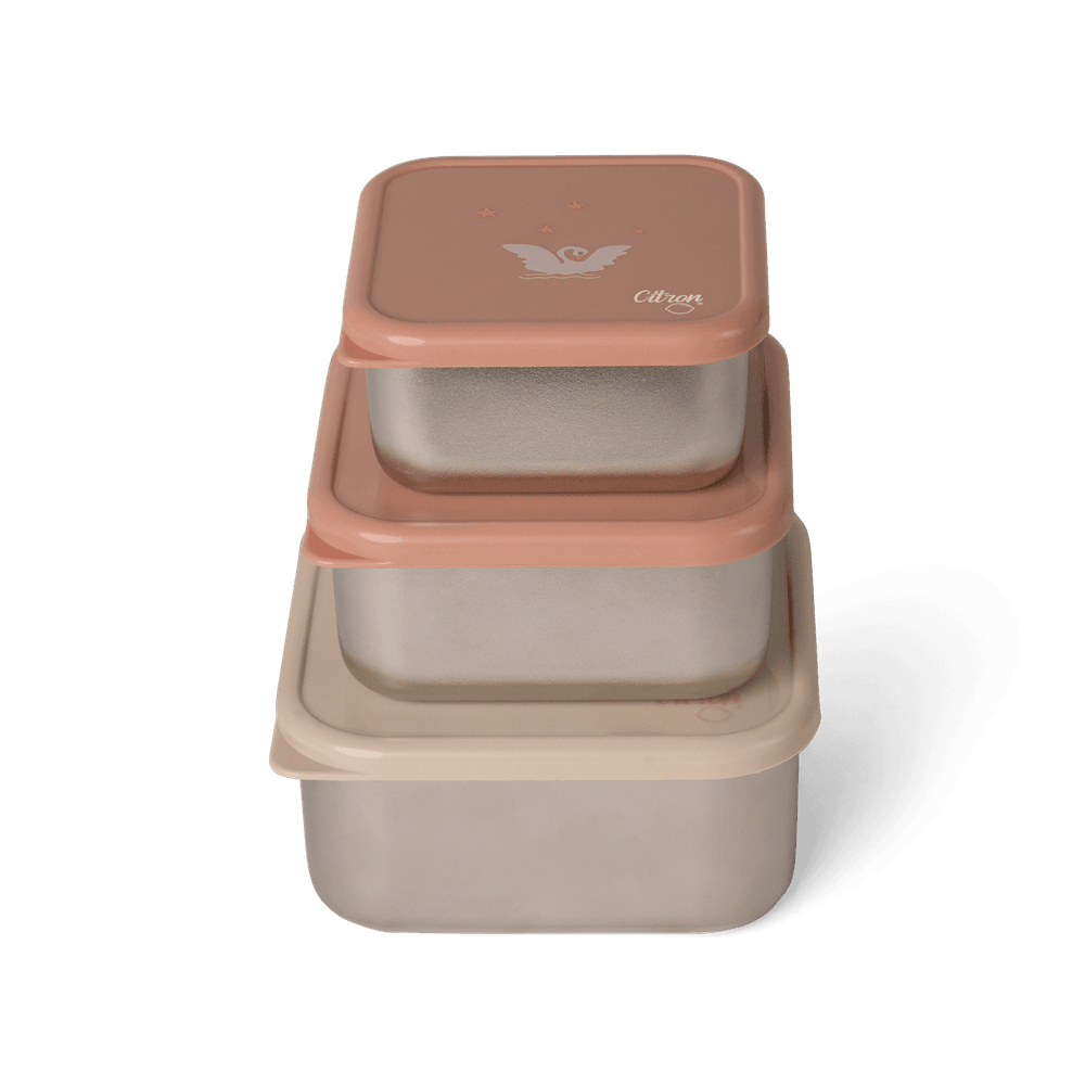 Citron - Ballerina Stainless Steel Stackable Lunchboxs - Beige