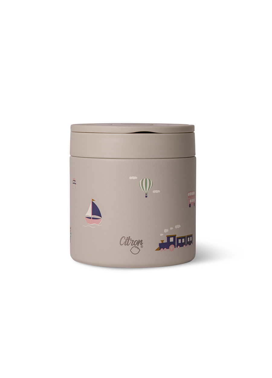 Citron - Vehicles Design Stainless Steel Food Jar - Beige - 350ml