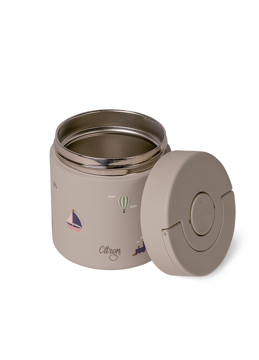 Citron - Vehicles Design Stainless Steel Food Jar - Beige - 350ml