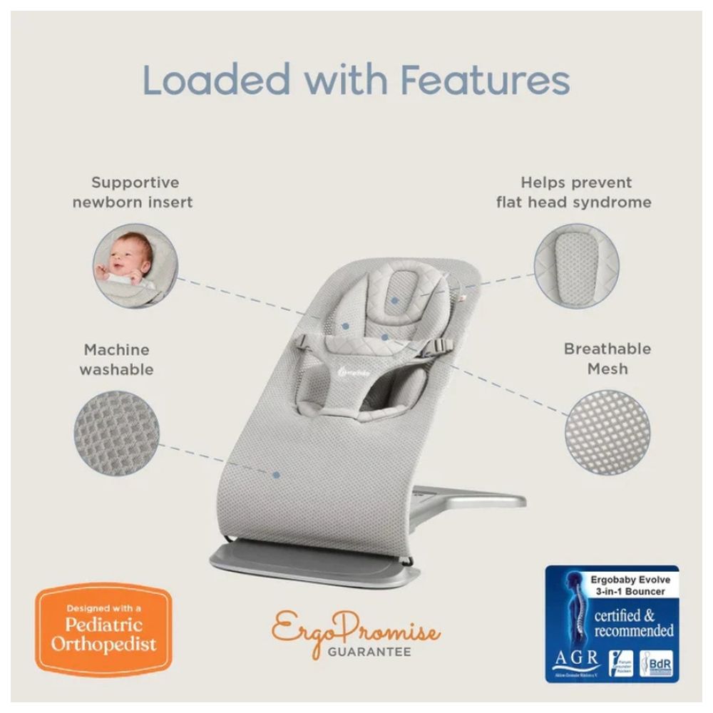 Ergobaby Evolve 3-In-1 Mesh Bouncer - Cream