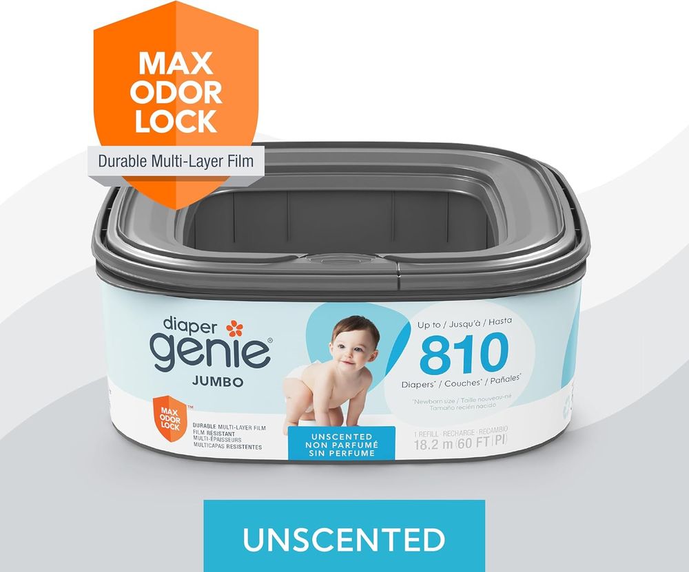 دايبر جيني - أكياس إعادة تعبئة دلو حفاضات جامبو ثماني الأضلاع