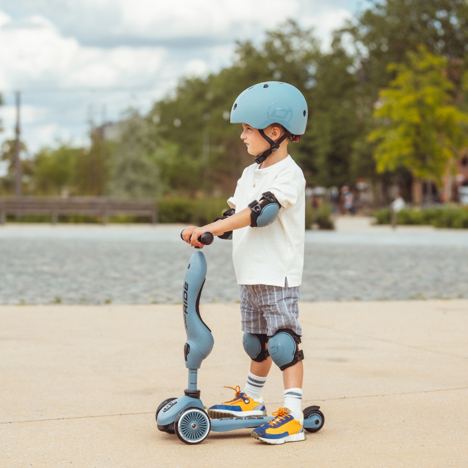 سكوت & رايد - مجموعة حماية الركبة والكوع - رمادي - المقاس صغير - 4 قطع