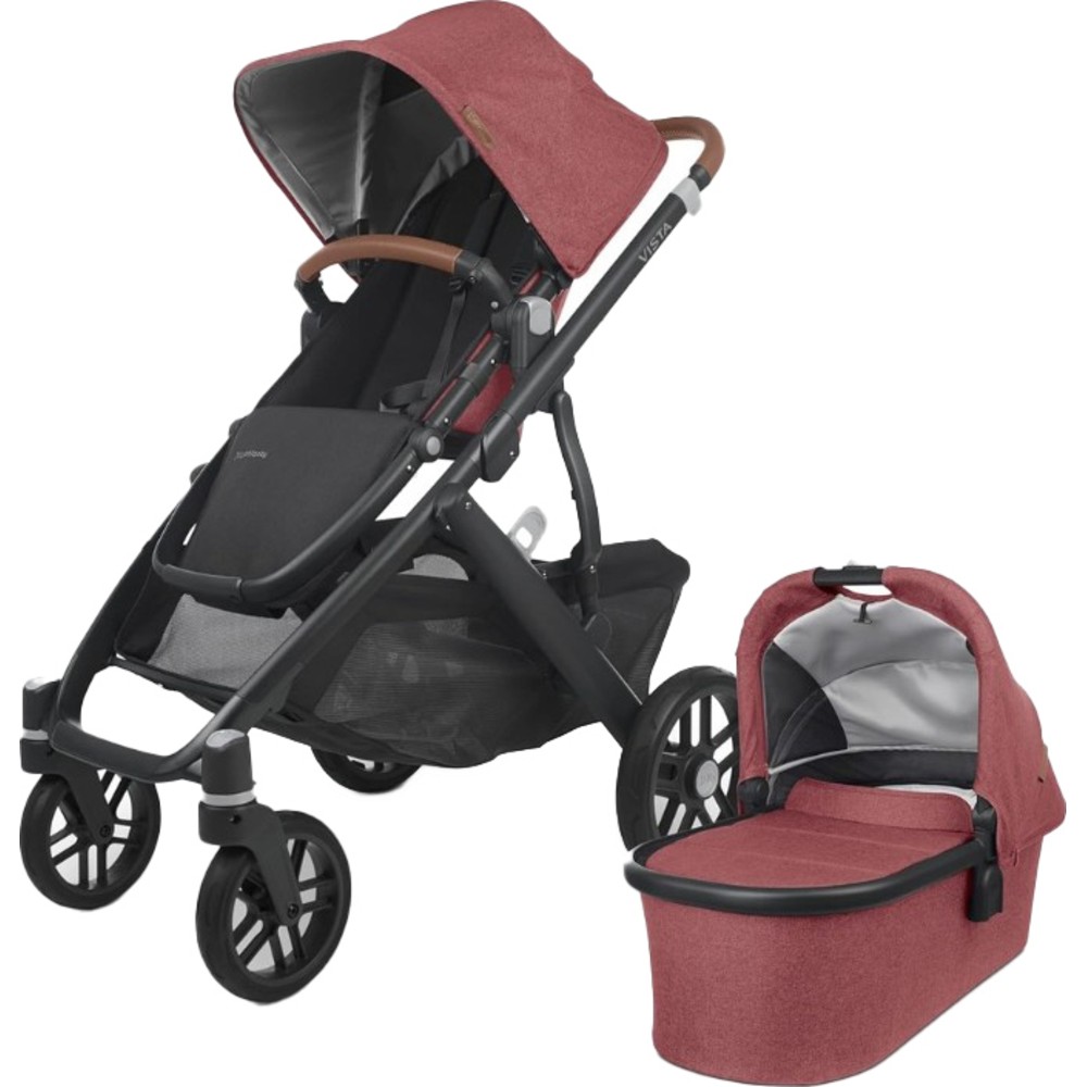 Uppababy - Vista V2 Stroller & Carrycot - Lucy - Rosewood Melange - 2 Pcs