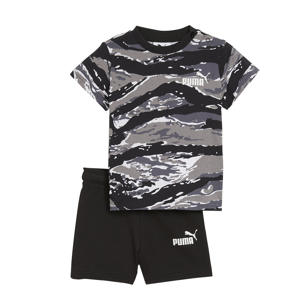 Puma - 2pc-Set - Minicats Ess Camo Tee & Shorts - Black