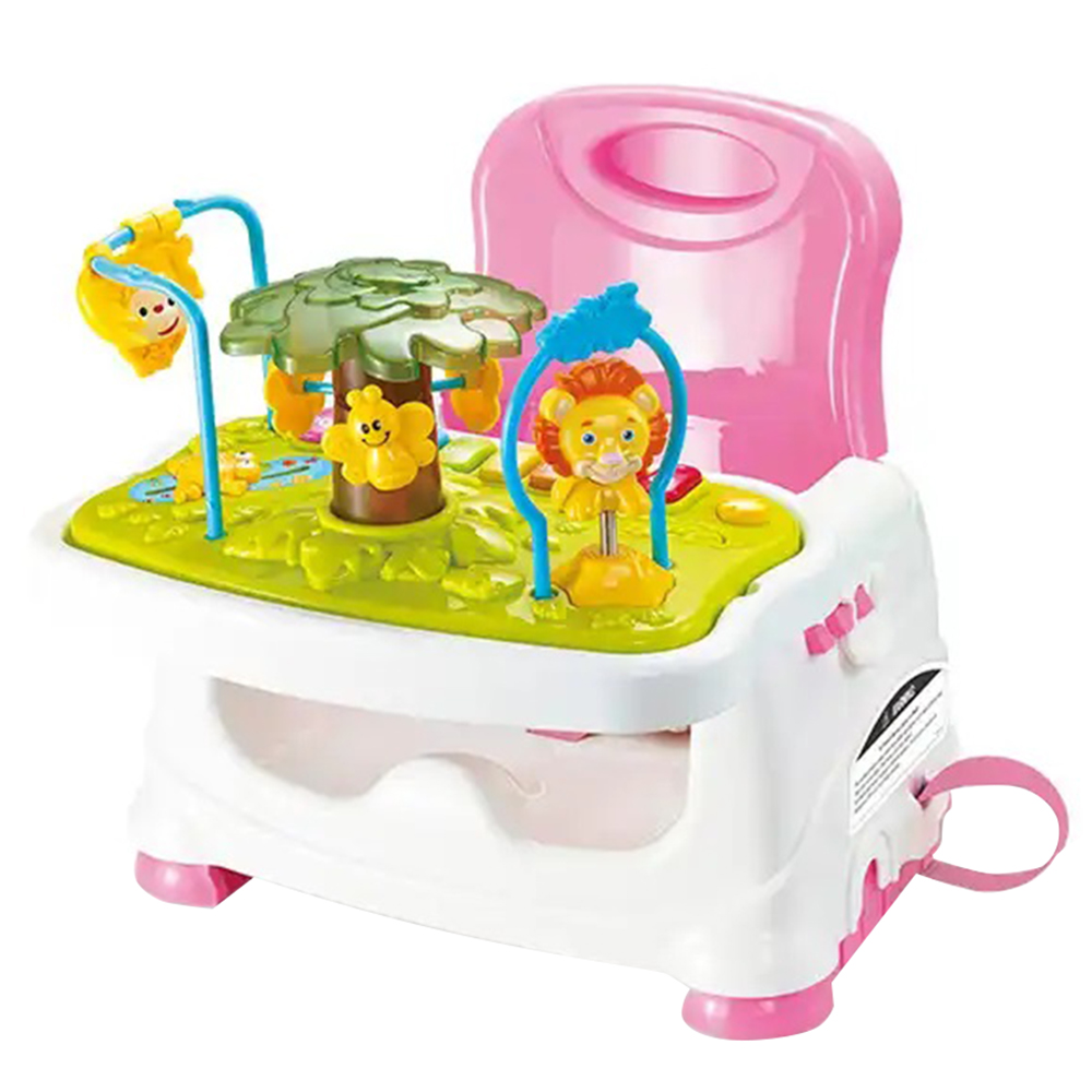 Little Angel Baby Booster Seat With Feeding Tray & Musical Activity Toy - Pink