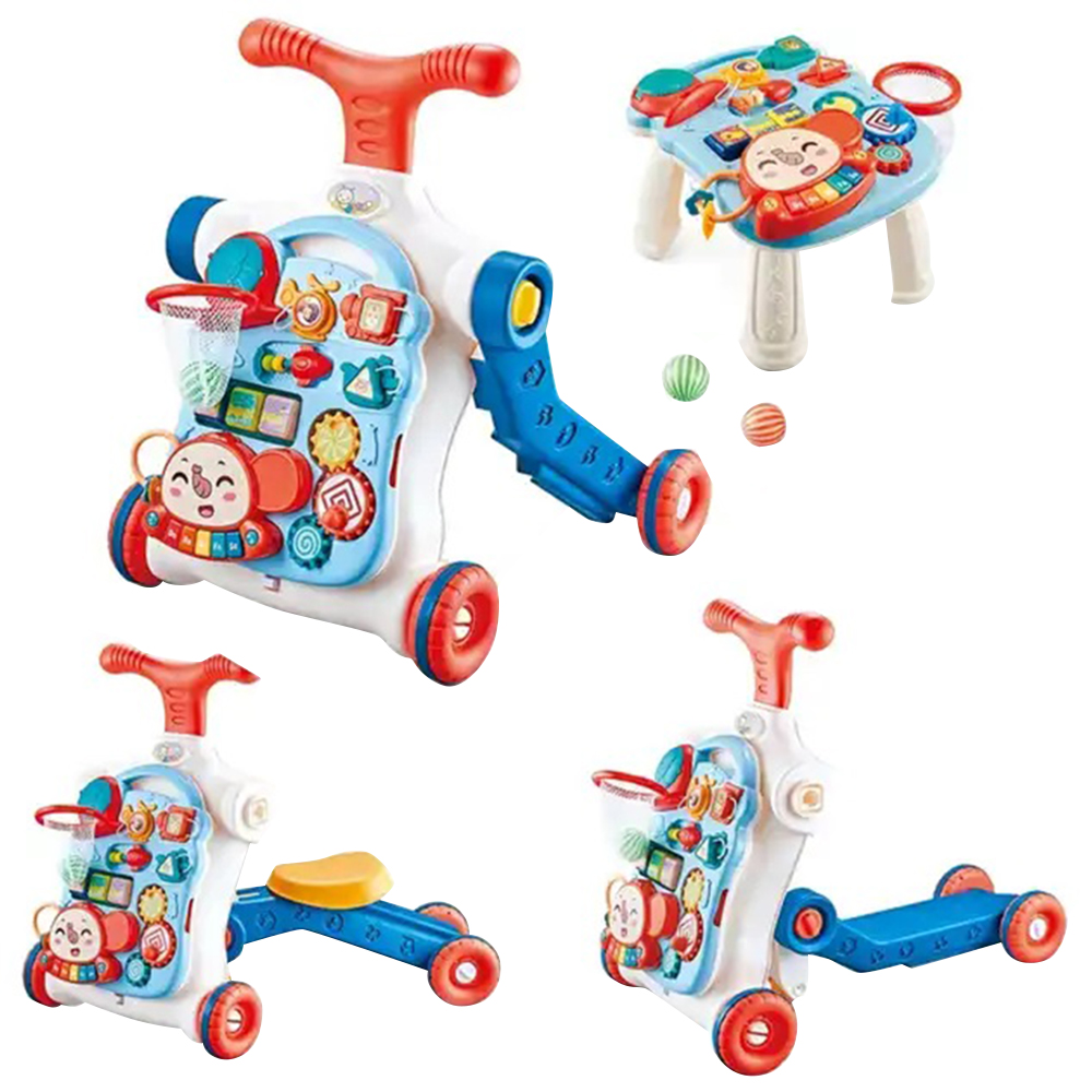 ليتل أنجل - مشاية أطفال تعليمية 5 في 1، قابلة للركوب والدفع - أزرق