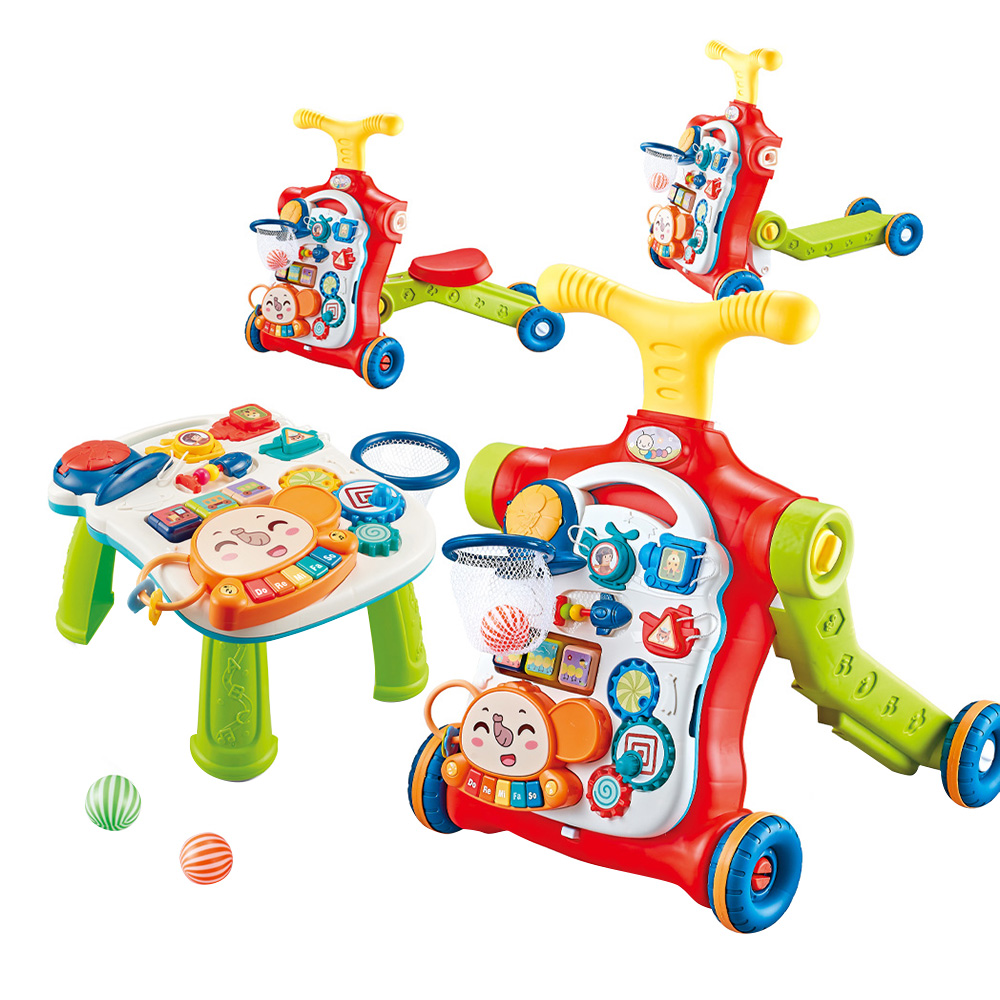Little Angel - Learning Baby Walker with Ride-On & Push Walker 5-in-1 - Red