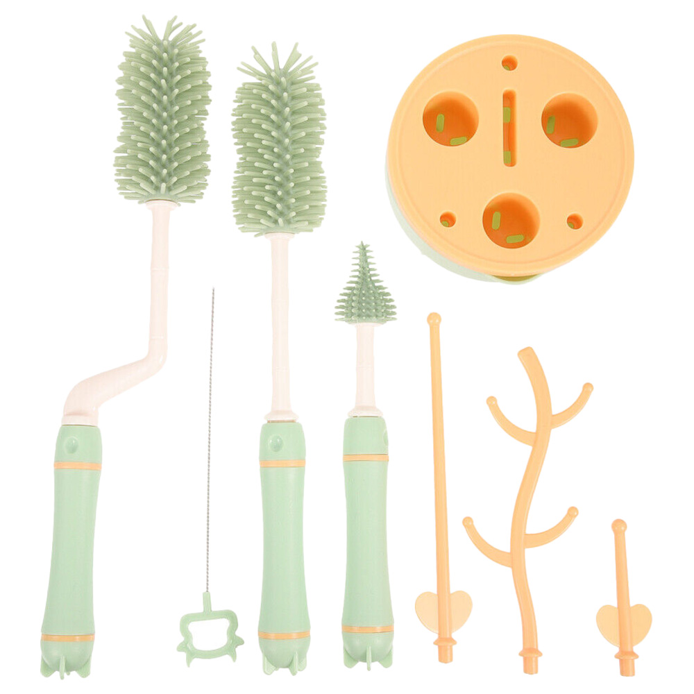 Factory Price - Silicone Bottle Cleaning Brush Set - Green
