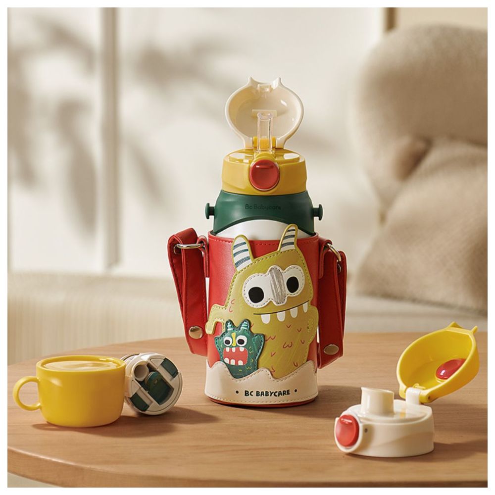 بيبي كير - زمزمية مياه مفرغة ٣ في ١ مع شفاطة - مونستر - ٦٠٠ مل