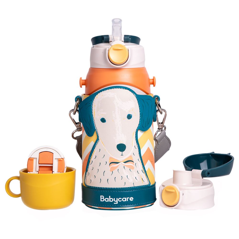 بيبي كير - زمزمية مياه مفرغة من الهواء ٣ في ١ مع شفاطة - كلب بيرنيز - ٦٠٠ مل