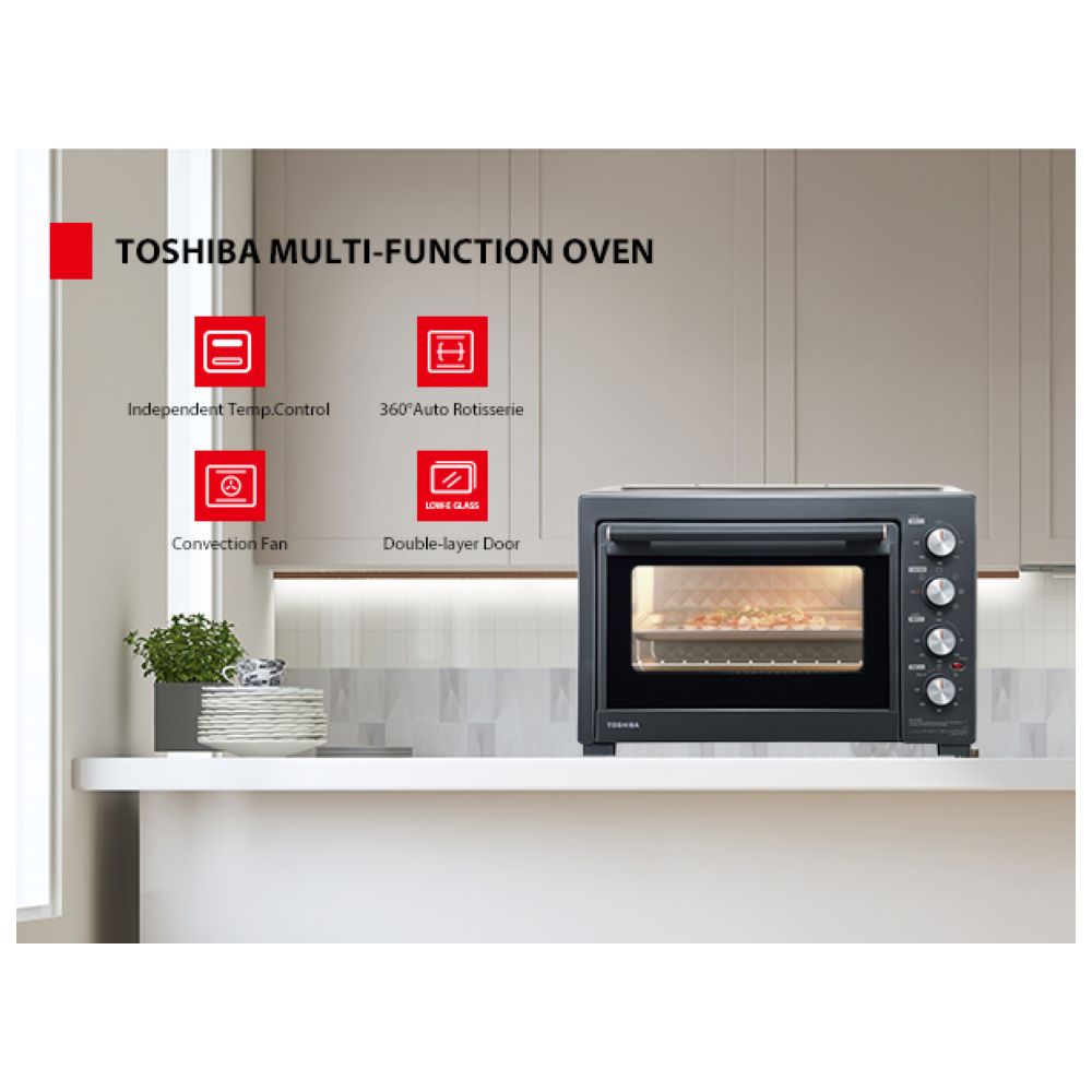 Toshiba Toaster Oven - Charcoal Grey - 40 L - 1800 W