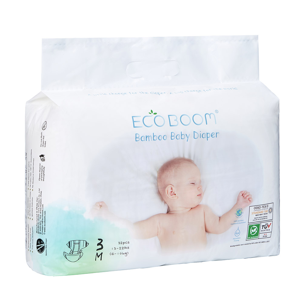 Eco Boom - Eco-Friendly Natural Soft Disposable Diapers - M - Size 3 - 6-10kg - 32pcs