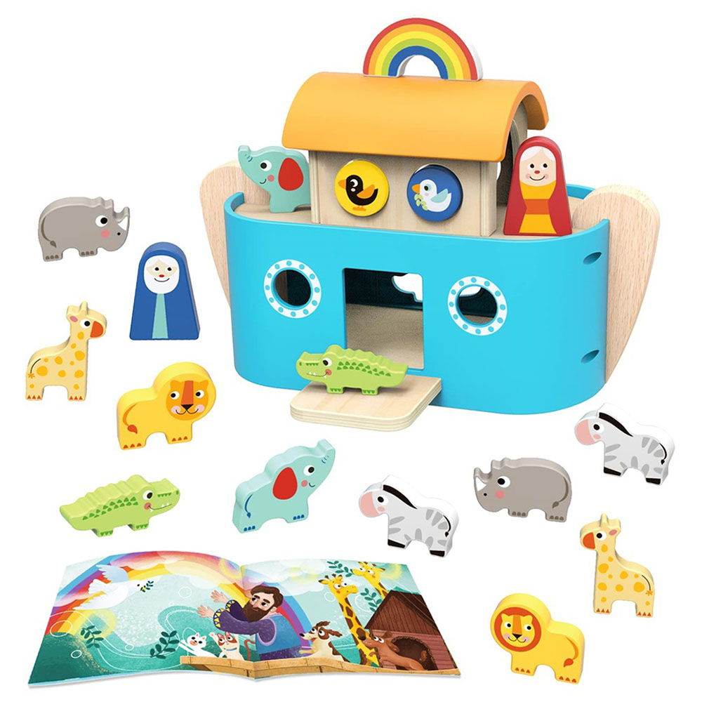 توكي تويز - سفينة نوح مع كتاب قصصي - 18 قطعة