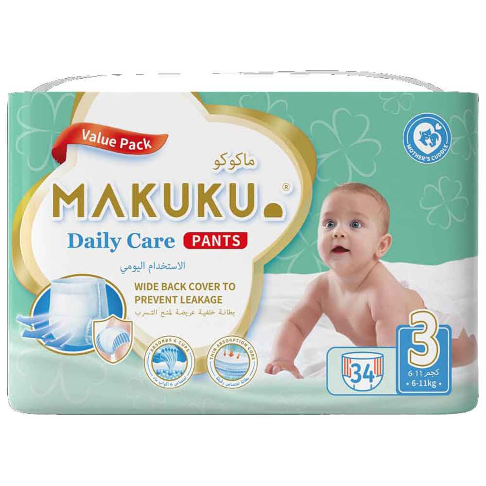Makuku - Diapers Daily Care Pants S3 - M - 6-11Kg - 34pcs