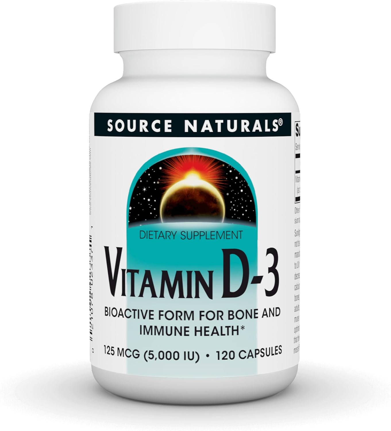 Source Naturals - Vitamin D3 5000 IU Capsules - 120 Pcs