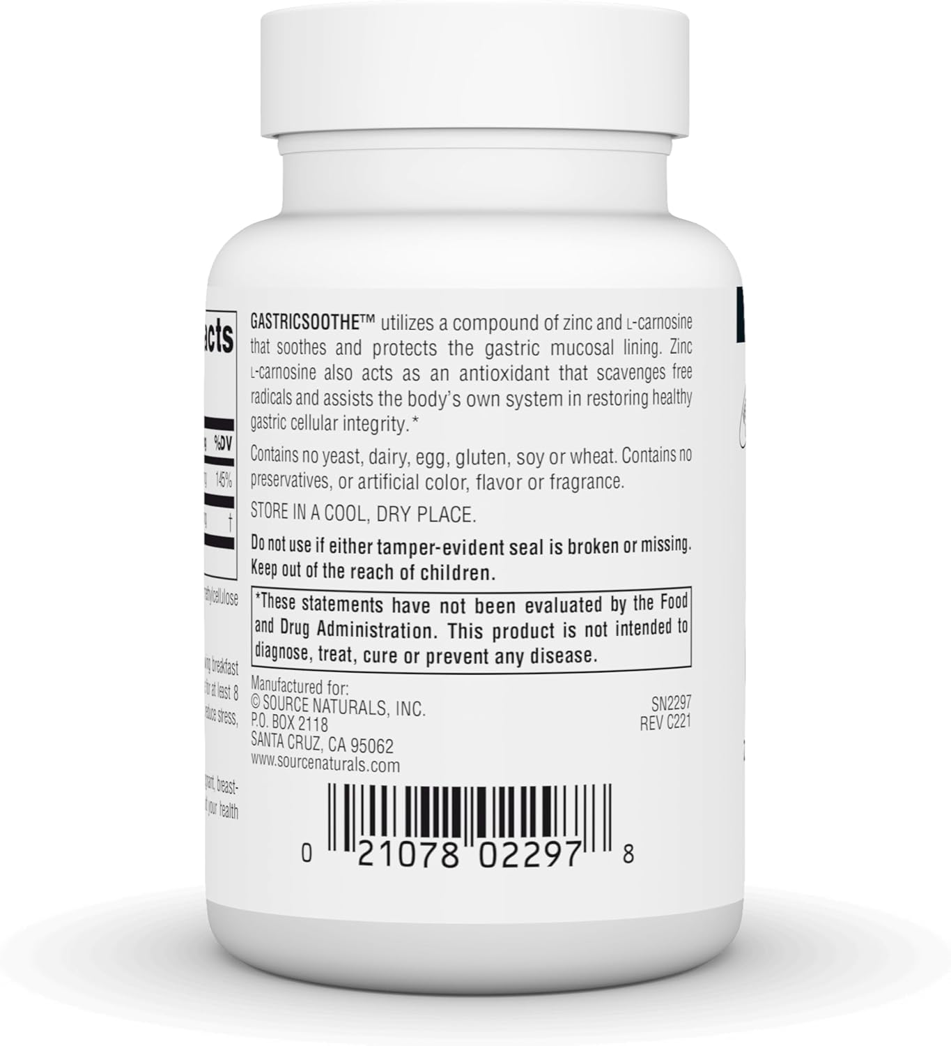 Source Naturals - Gastric Soothe Capsules - 120 Pcs