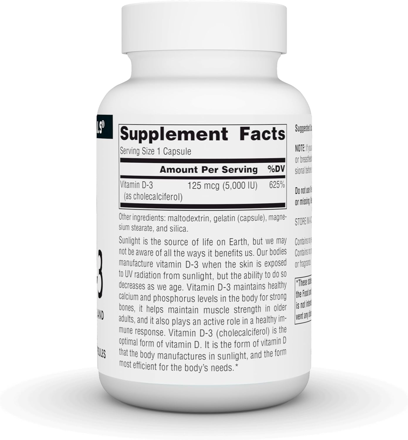 Source Naturals - Vitamin D3 5000 IU Capsules - 120 Pcs