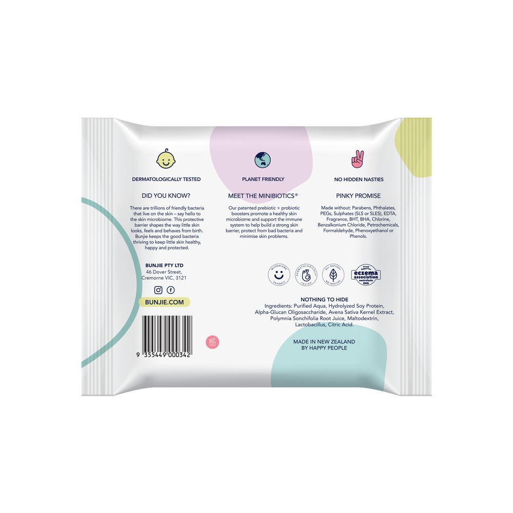 Bunjie - Probiotic Baby Travel Wipes - 20pcs