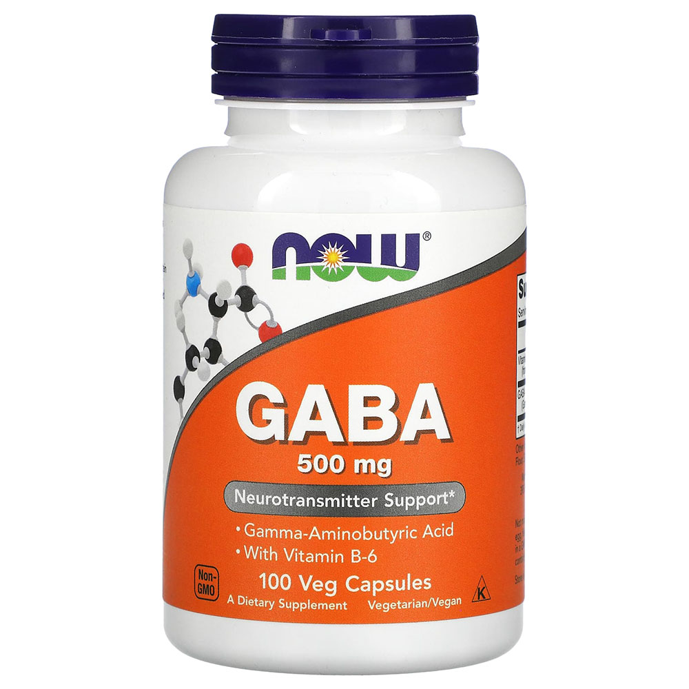 Now - GABA 500mg With Vitamin B-6 Capsules - 100's