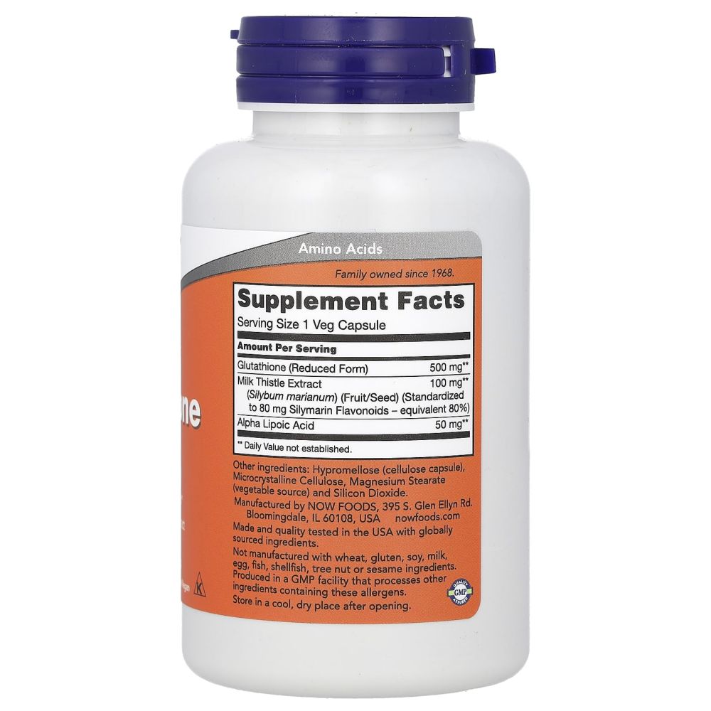 Now - Glutathione 500 Mg Detox Support Veg Capsules - 60 Pcs