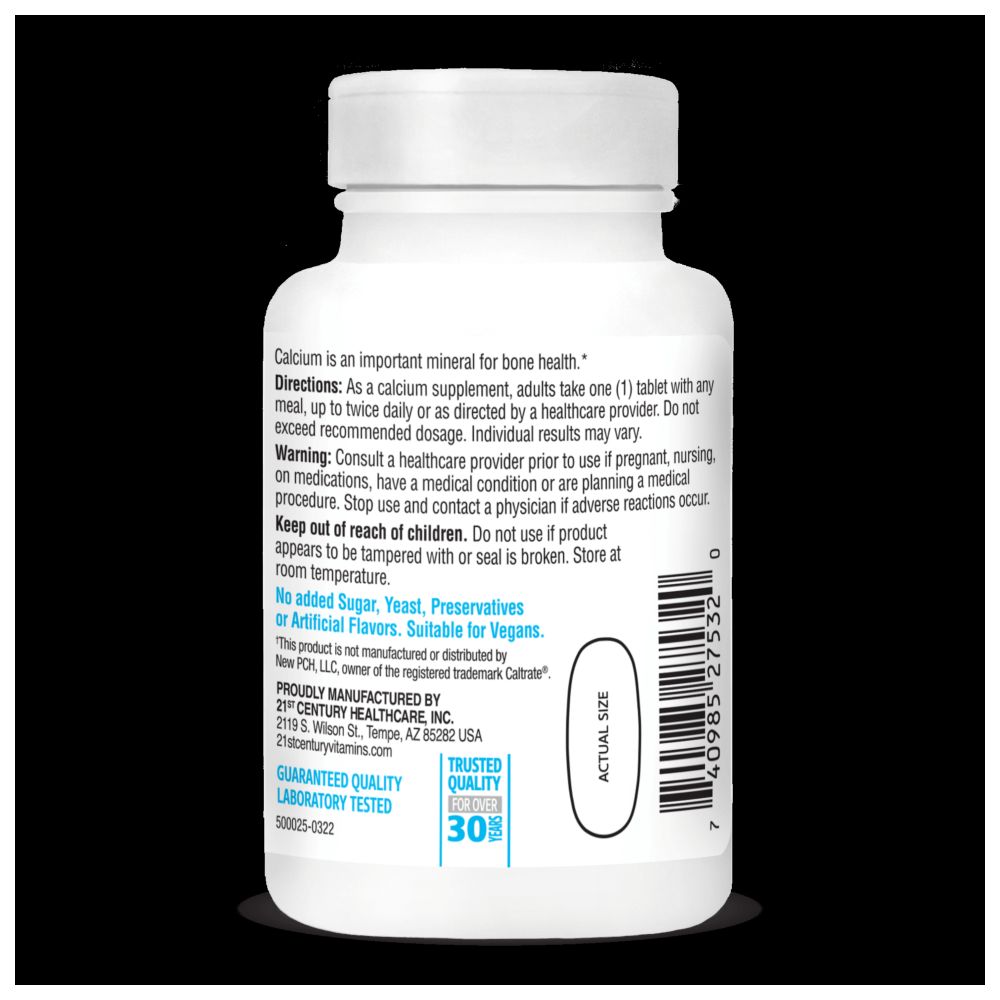 21st Century - 600 Calcium Supplement Tablets - 75's