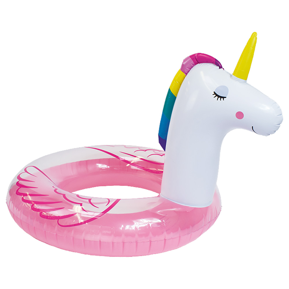 Swim Essentials - Transparent Unicorn Swim Ring - Pink/ White - 104cm