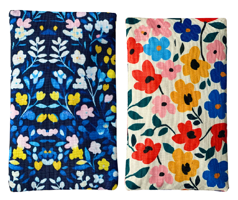 يومبوكس - كمادات ثلج جل ناعمة لا تسبب التعرق مع أكمام قماشية - بنقوش زهور - قطعتان