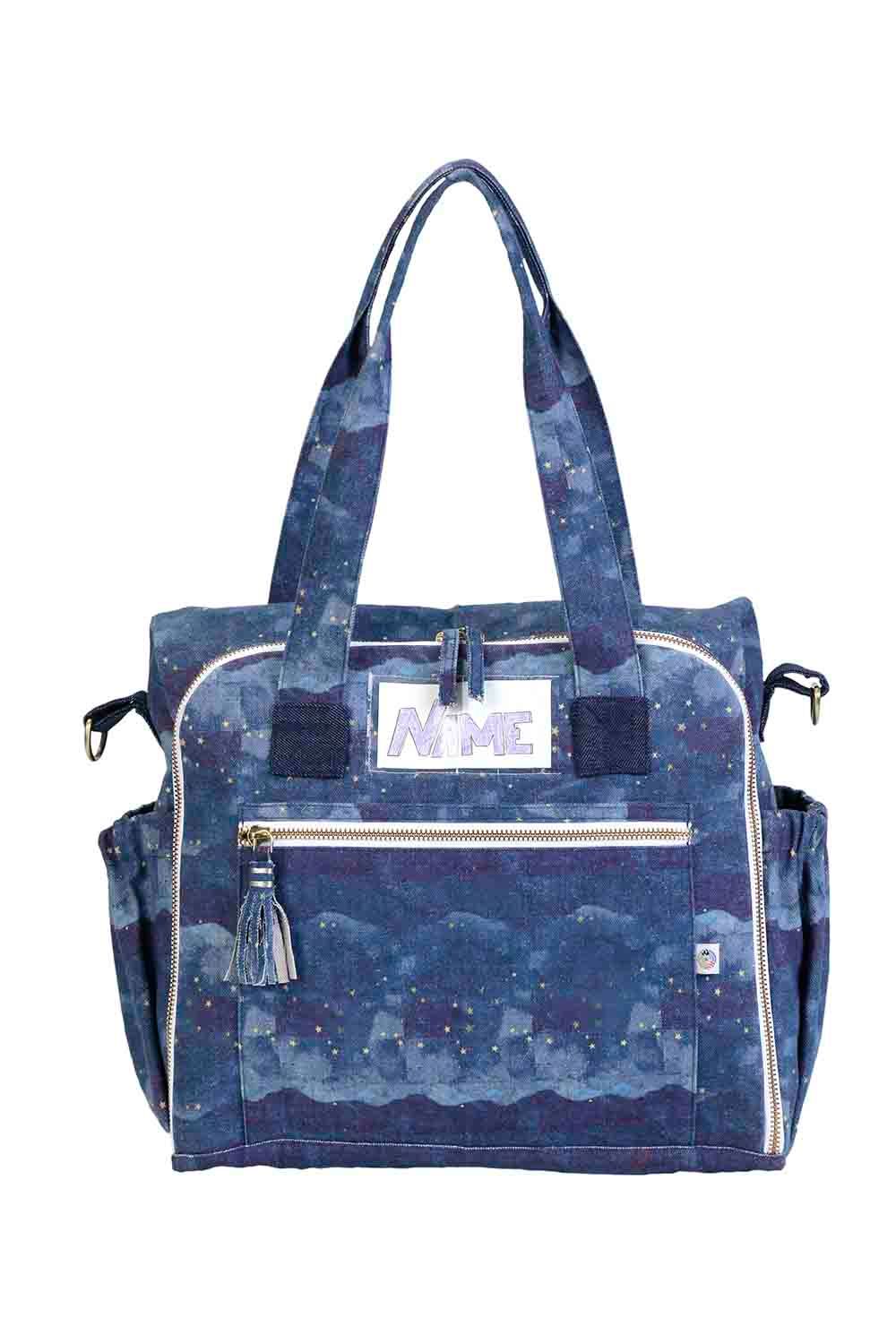 Mi Dulce An'ya - Organic Night Sky Printed Diaper Bag - Blue