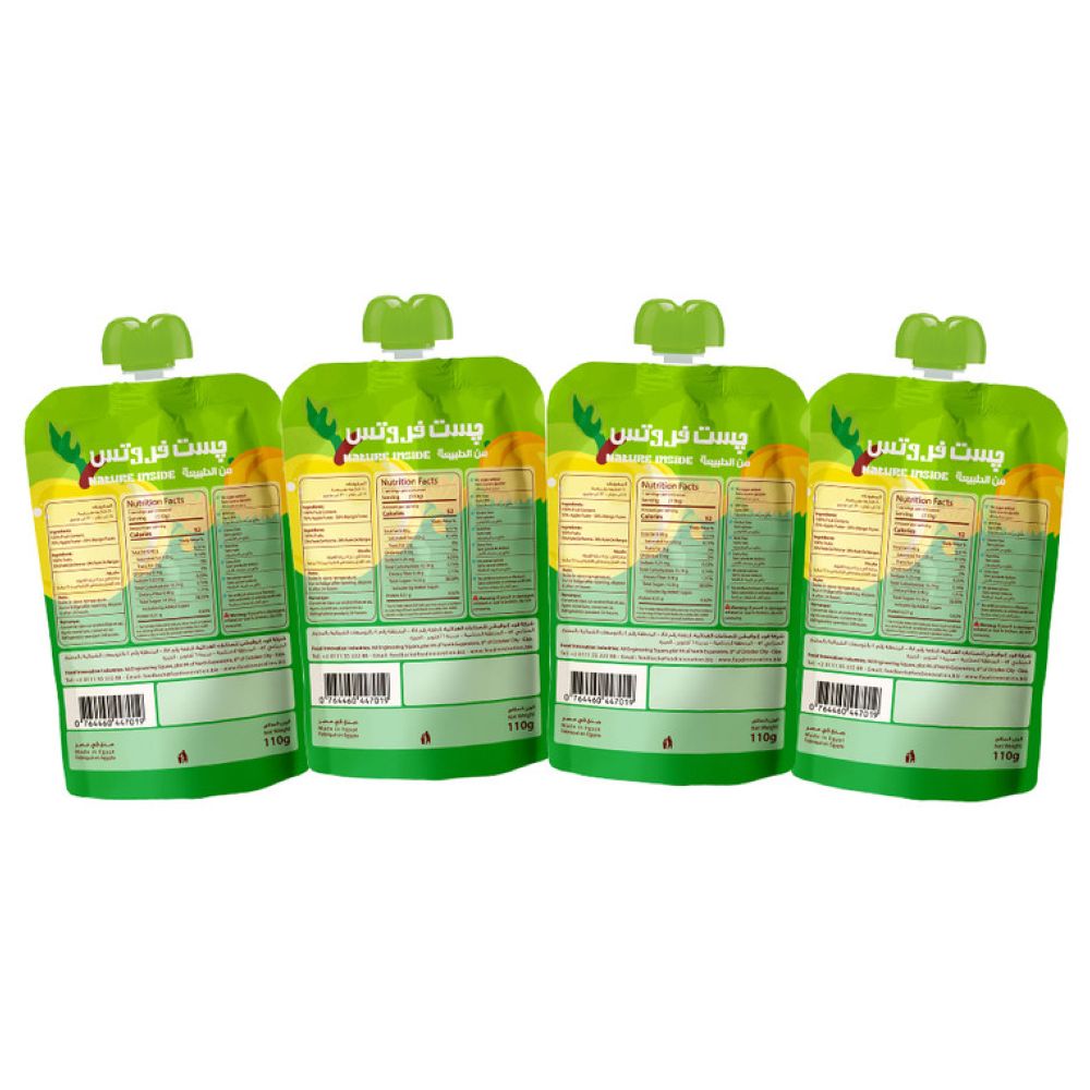 Just Fruits - Baby Puree Pouches - Apple And Mango - Pack of 4 - 110 gm