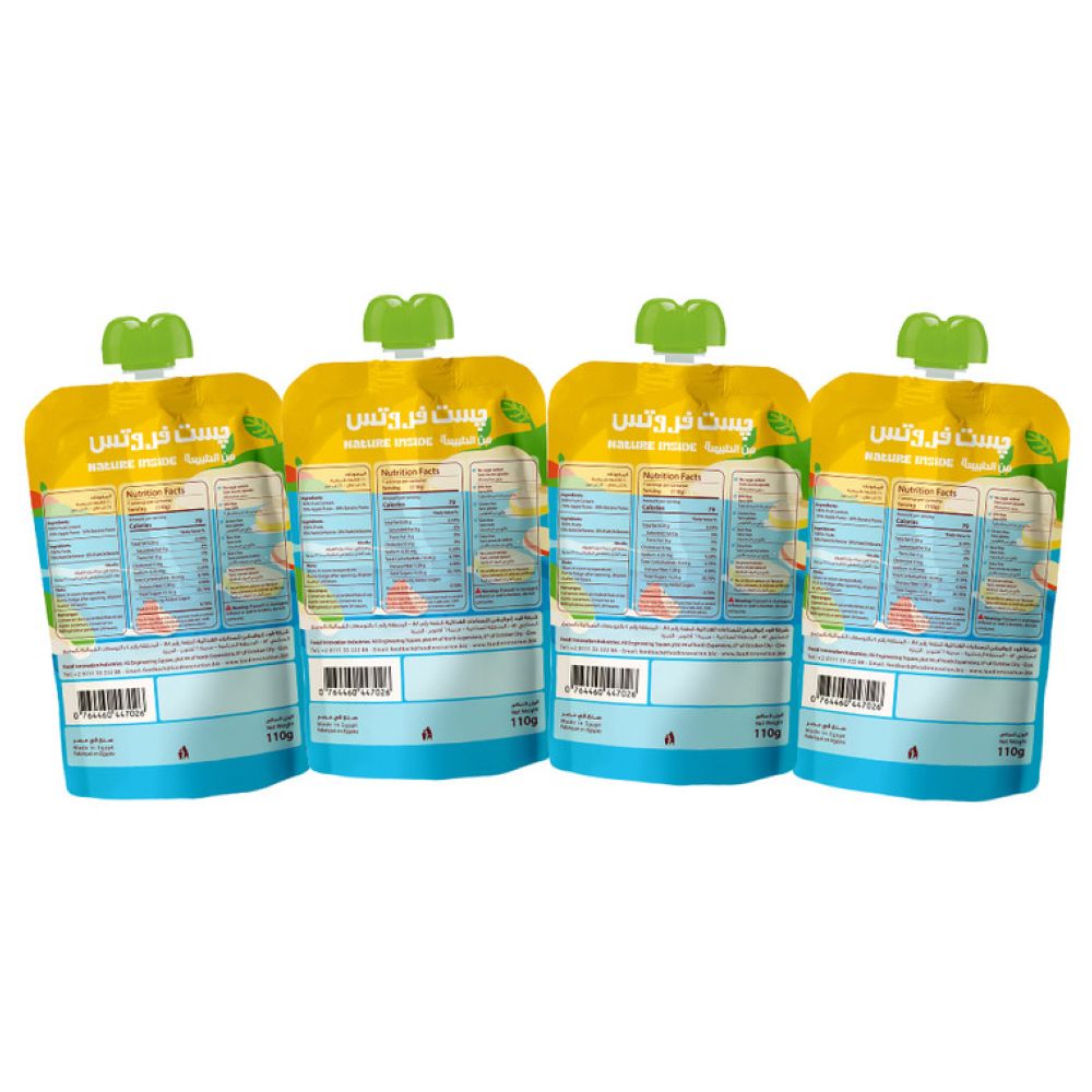 Just Fruits - Baby Puree Pouches - Apple And Banana - Pack of 4 - 110 gm